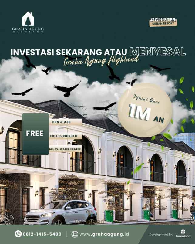 harga rumah kost malang 1 m 8 kamar strategis dekat ub