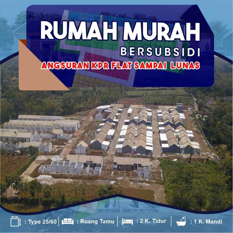 hunian subsidi 1 lantai dekat velodrome