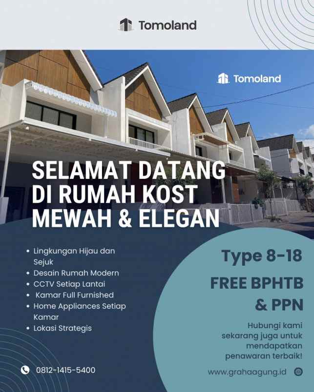 jual rumah kost 8 kamar malang kota dekat ub harga 1m
