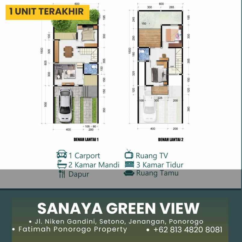 jual rumah syariah 2 lantai di ponorogo kota