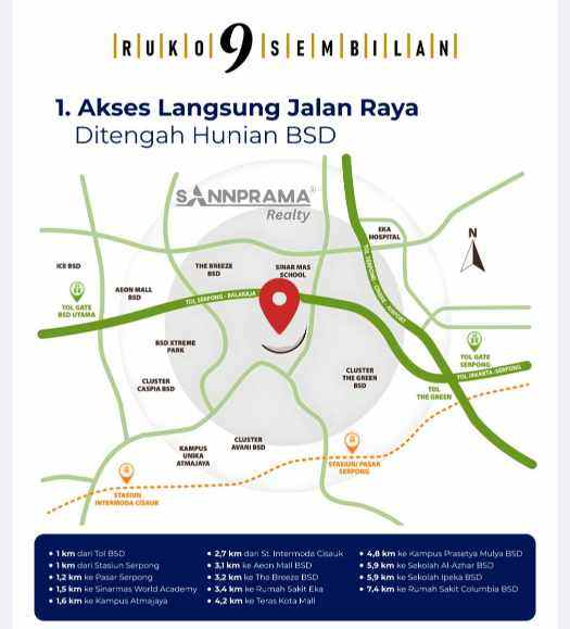 ruko 2 lantai strategis di serpong tang sel