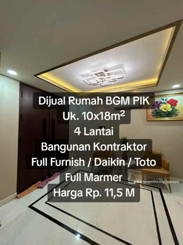 rumah bgm pik full furnish full marmer