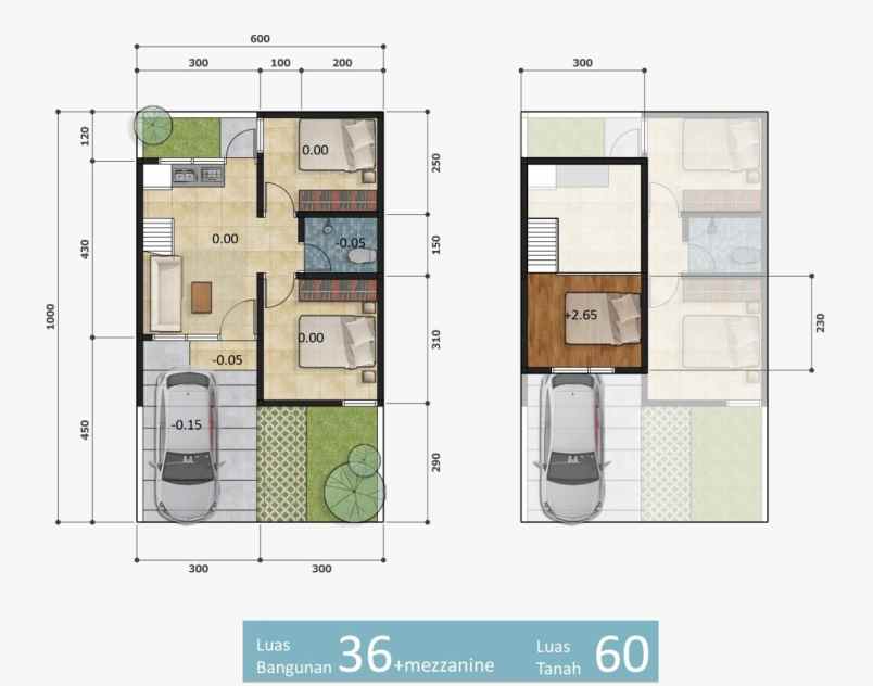 rumah scandinavian bonus mezanine di depok