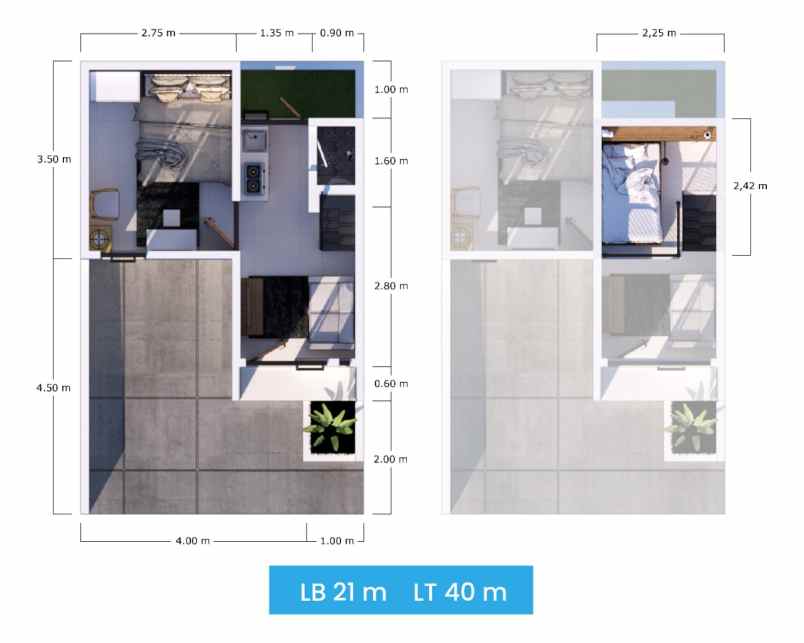 rumah scandinavian bonus mezanine di depok