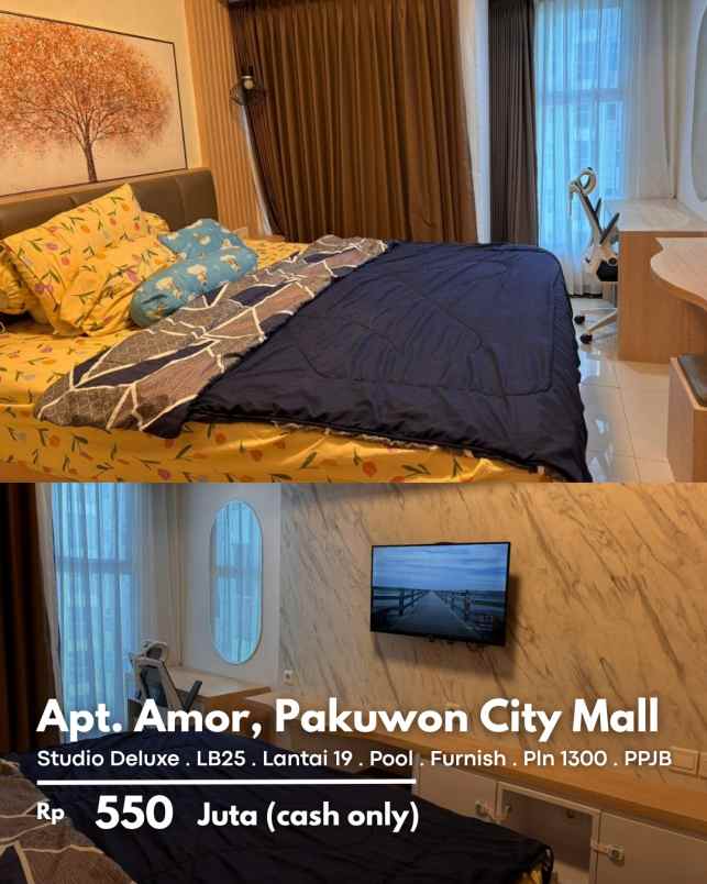 apartemen pcm tower amor tipe studio deluxe