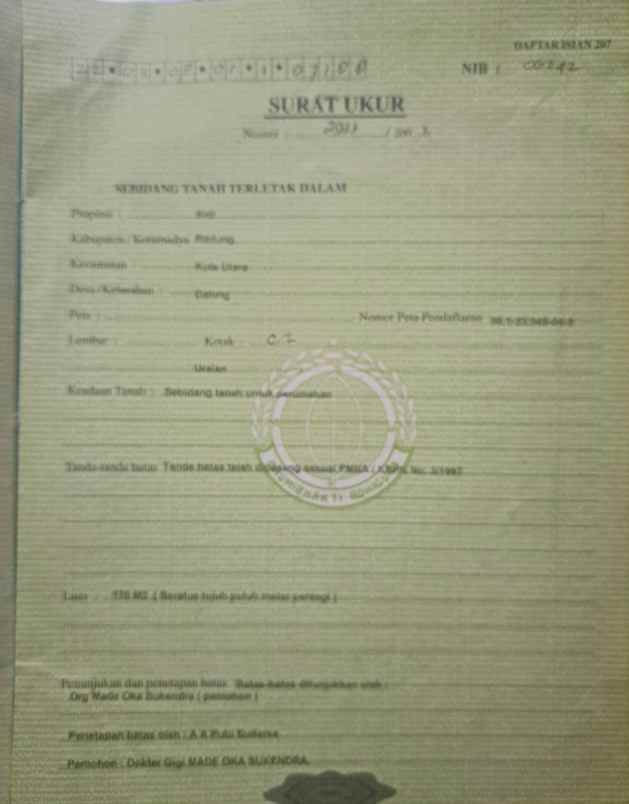 dijual 1 7 are jl pandu raya padonan dalung kuta utara