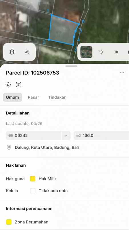 dijual 1 7 are jl pandu raya padonan dalung kuta utara