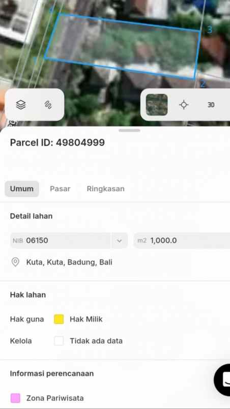 dijual 10 are jl wana segara pantai jerman tuban kuta