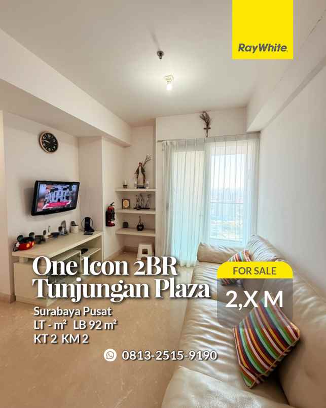 dijual apartemen one icon tunjungan plaza full furnish