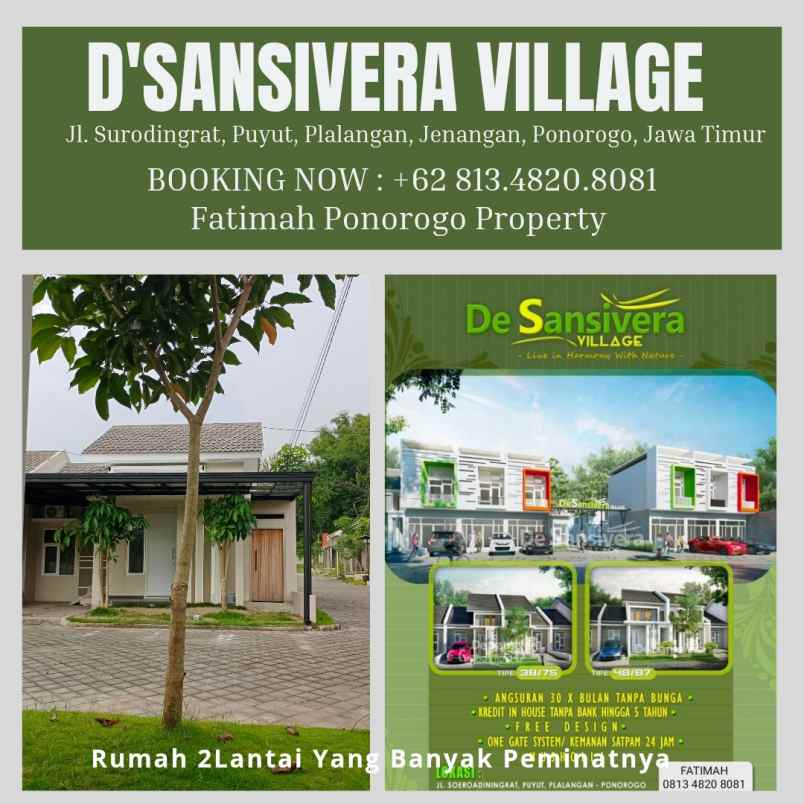 dijual cepat rumah 2k tidur syariah ponorogo