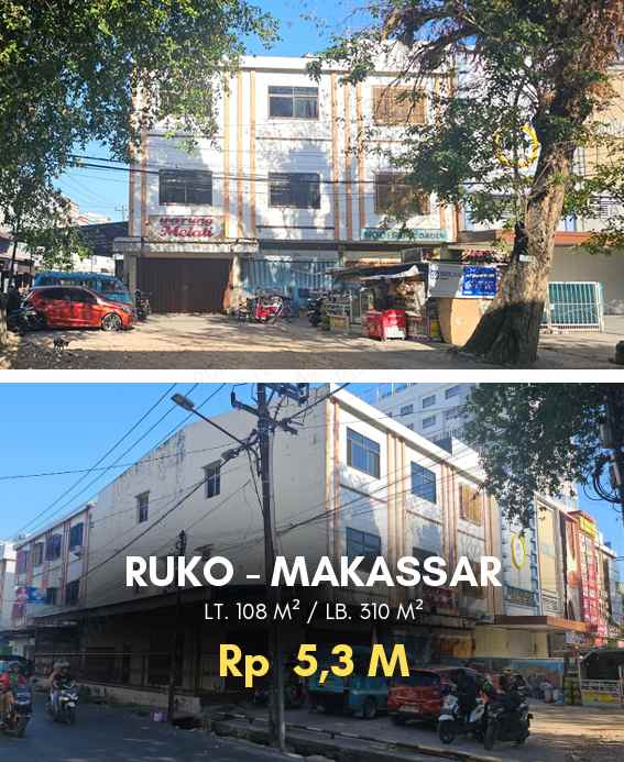 dijual ruko 3 lantai lokasi srategis rp 5 3 m makassar