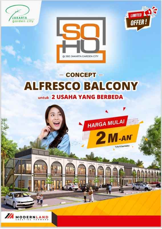 dijual ruko gudang kantor jakarta garden city