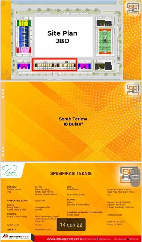 dijual ruko gudang kantor jakarta garden city
