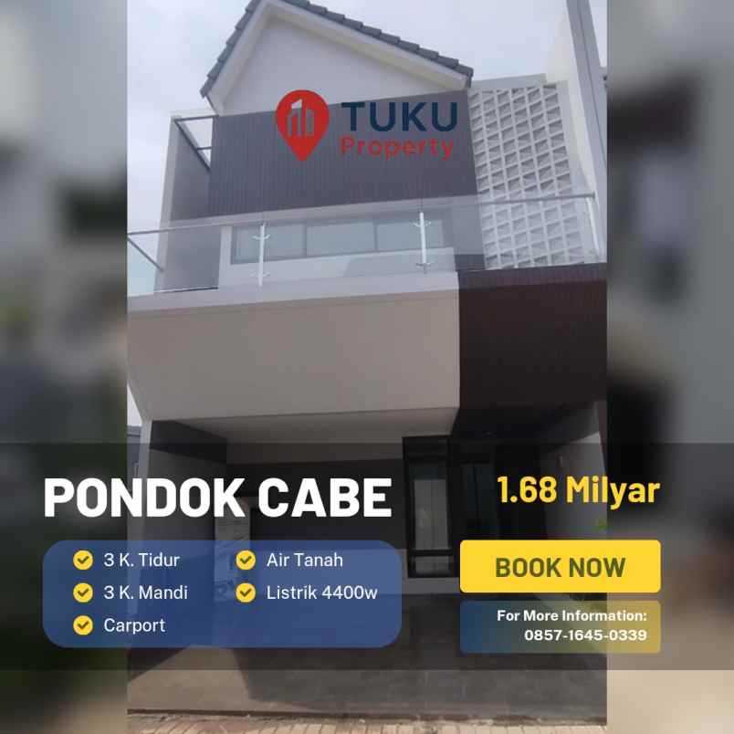 dijual rumah jalan kemiri raya pondok