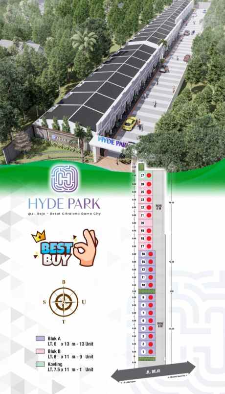 dijual rumah jl bejo citraland gama