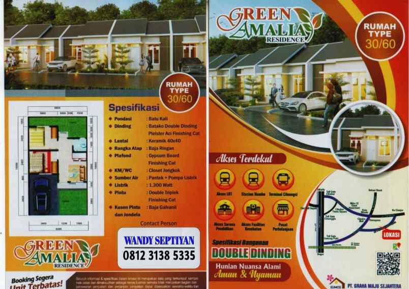 dijual rumah jln raya bojong