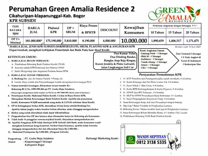 dijual rumah jln raya bojong