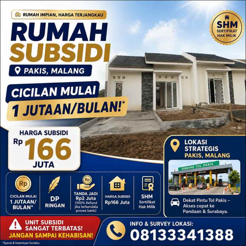 dijual rumah kedungrejo pakis malang