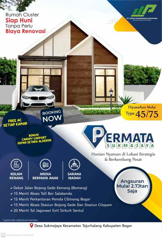 dijual rumah permata sukmajaya