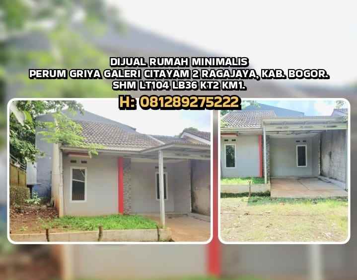 dijual rumah ragajaya bojonggede bogor
