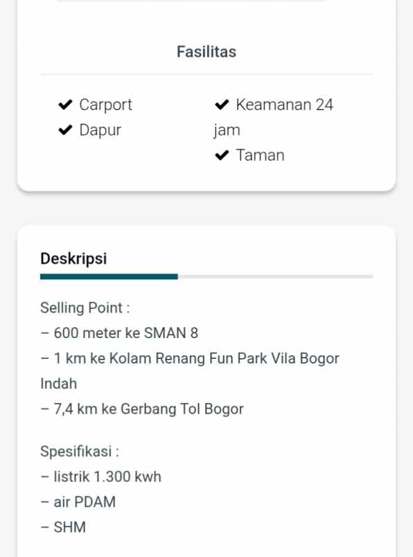 dijual rumah rt 4 rw 4 ciparigi utara