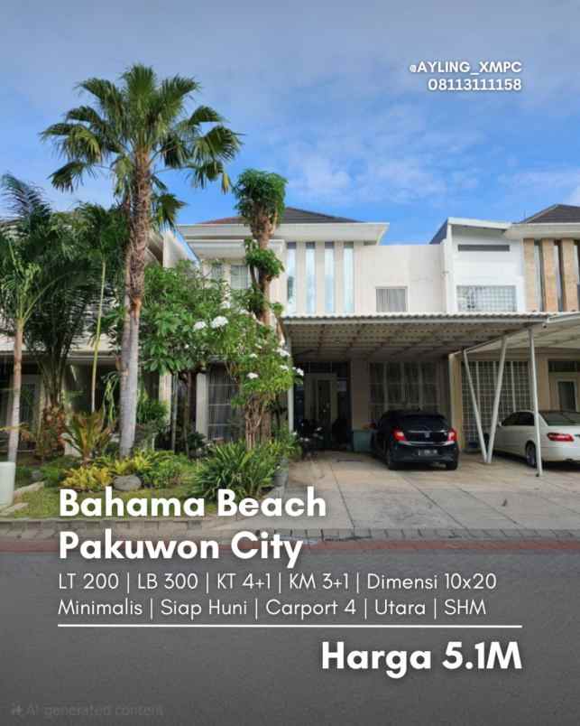 dijual rumah rumah bahama pakuwon city