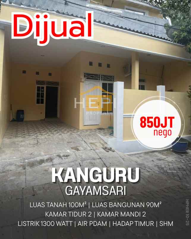 dijual rumah siap huni di kanguru gayamsari semarang