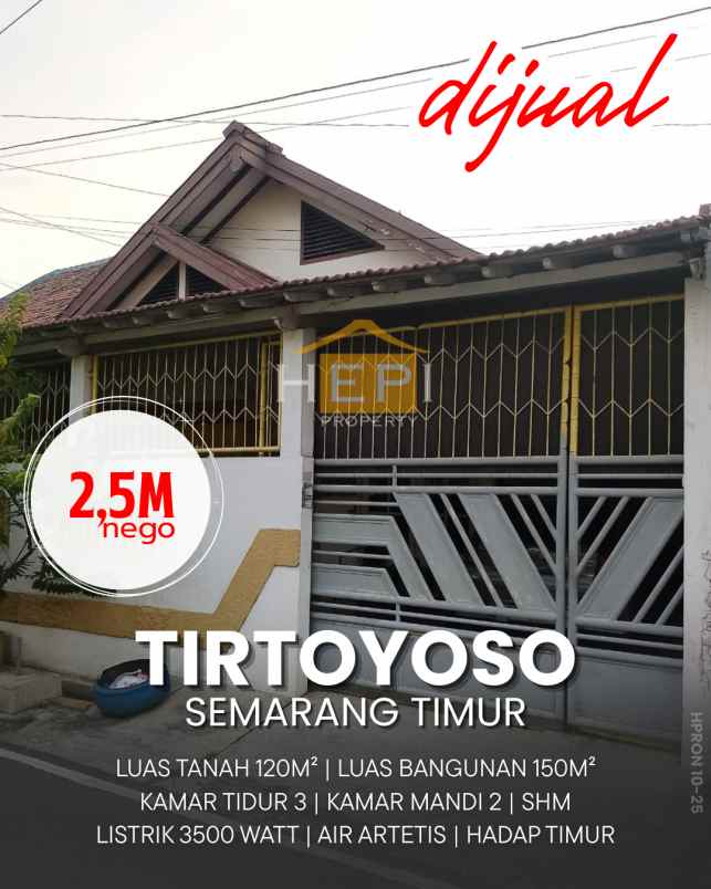 dijual rumah siap huni tirtoyoso semarang timur