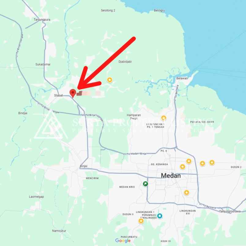 dijual tanah di jalan pinang dua stabat