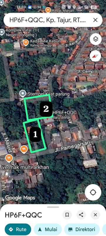 dijual tanah di pamegarsari bogor