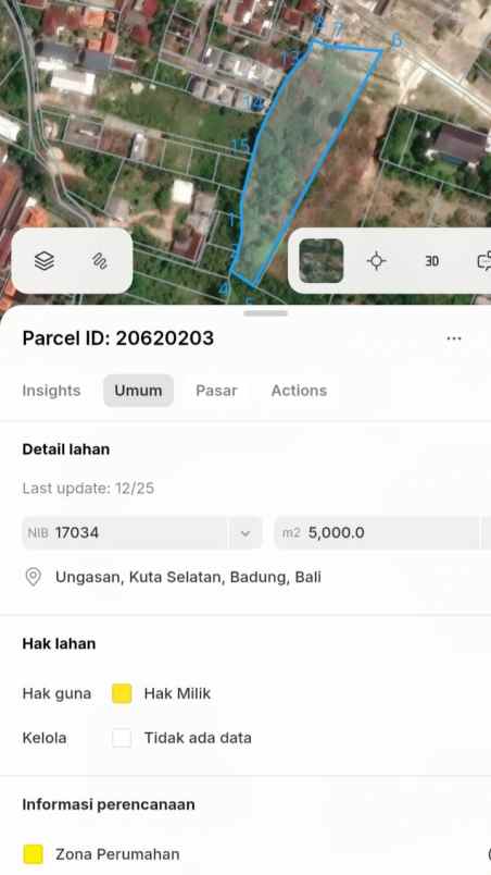 dijual tanah goa gong gwk