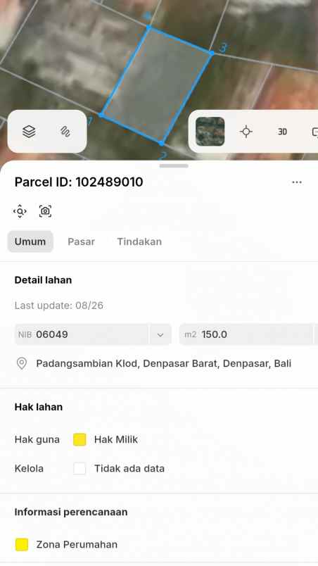 dijual tanah gunung patas
