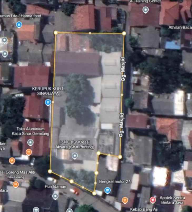 dijual tanah jalan bintara jaya