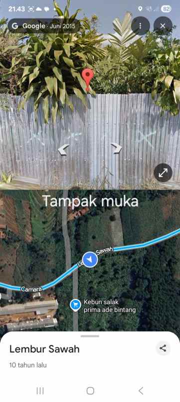 dijual tanah jl lembur sawah cigendel