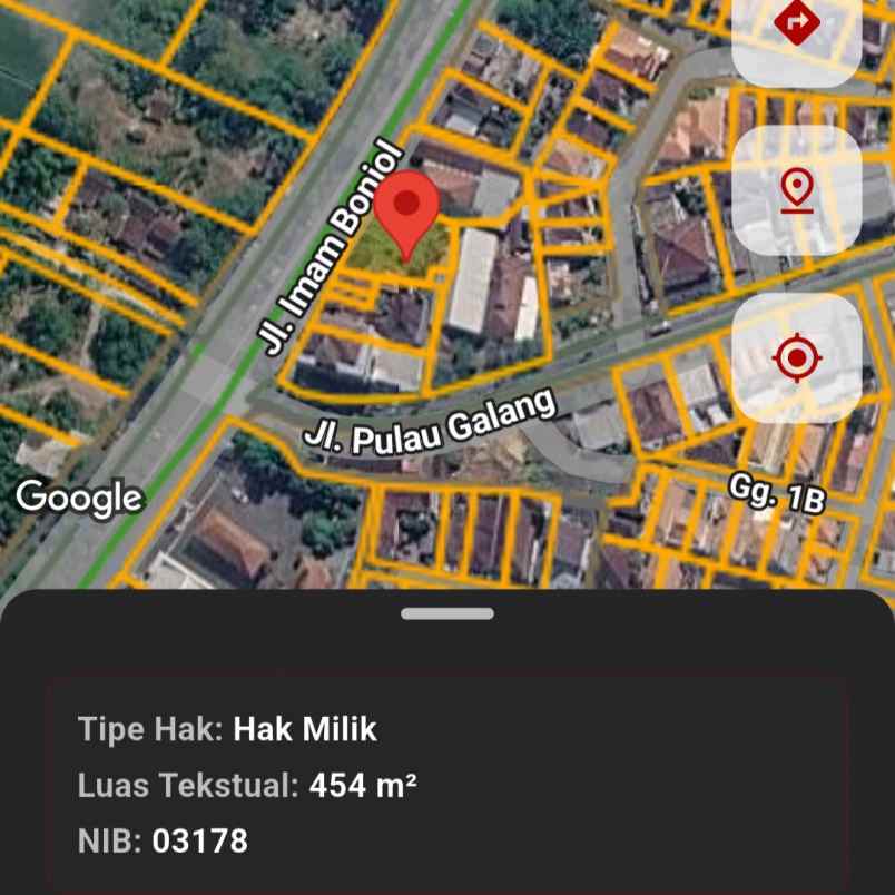 dijual tanah jl raya imam bonjol