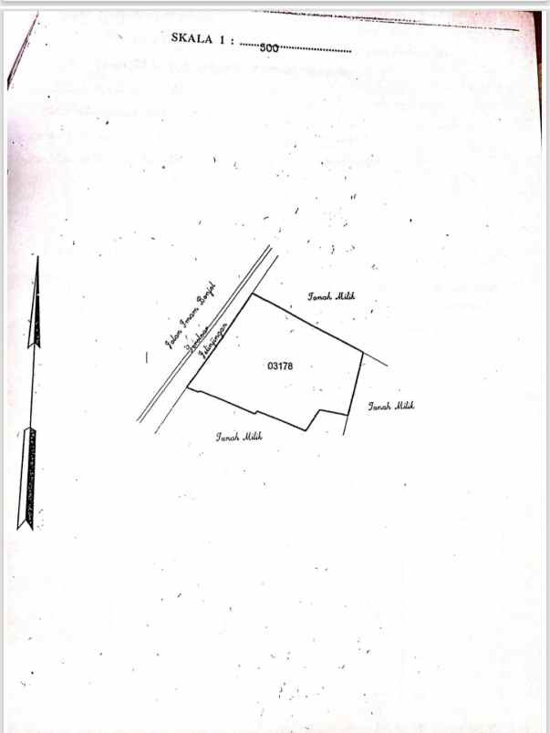dijual tanah jl raya imam bonjol