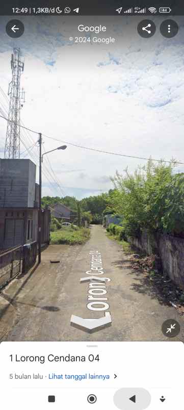 dijual tanah jln hasanudin lorong cendana 4