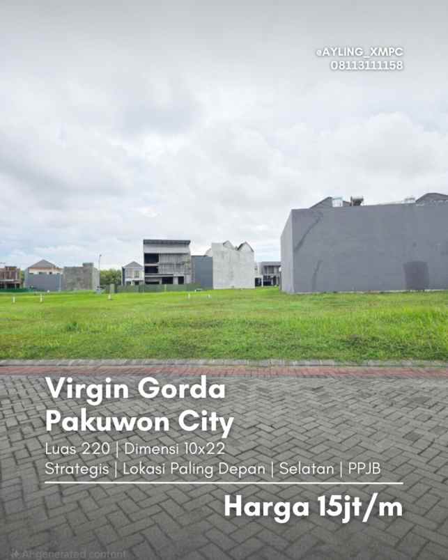 dijual tanah kavling virgin gorda grand