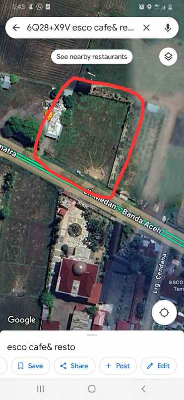 dijual tanah kosong bireun prov aceh