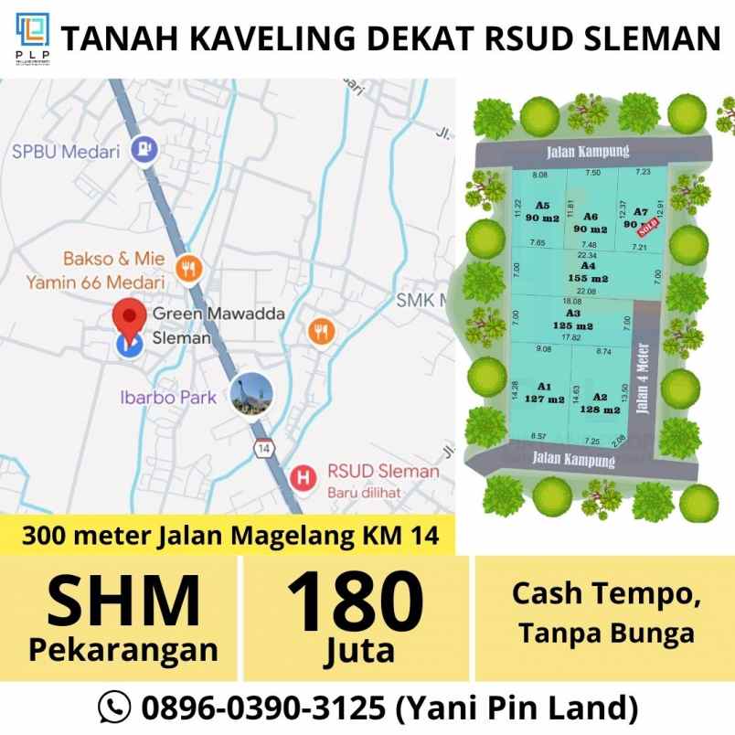 dijual tanah medari gede caturharjo