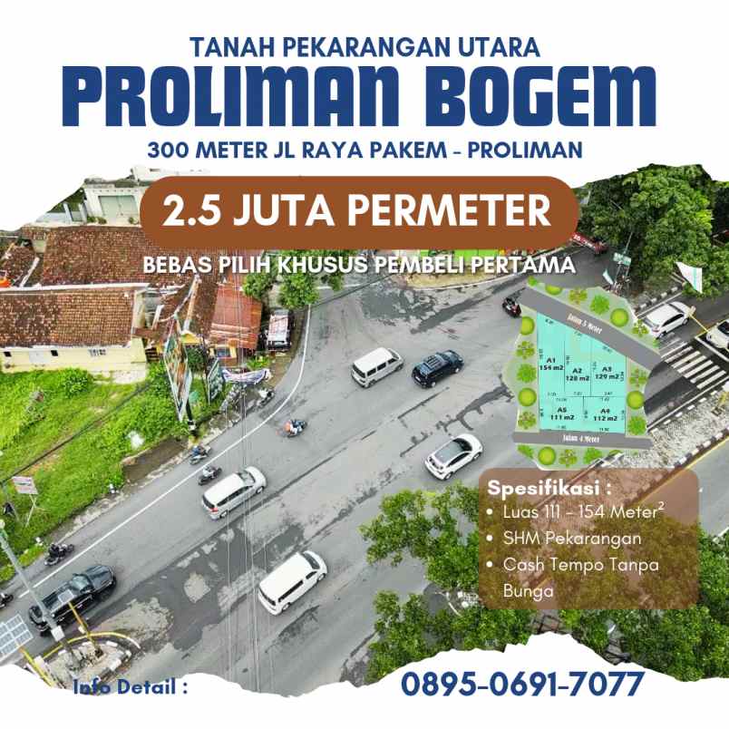 dijual tanah pakem utara proliman bogem