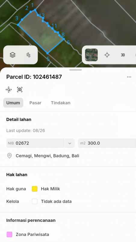 dijual tanah pantai mengening