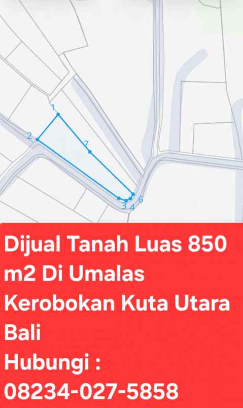 dijual tanah umalas kerobokan badung bali