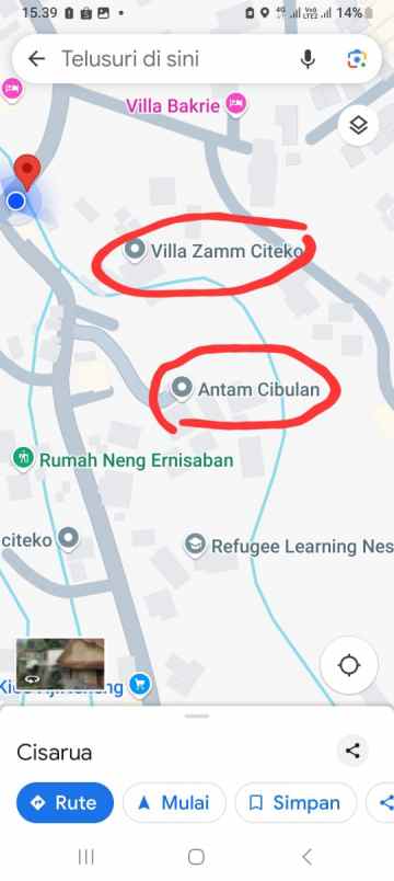 dijual villa cisarua