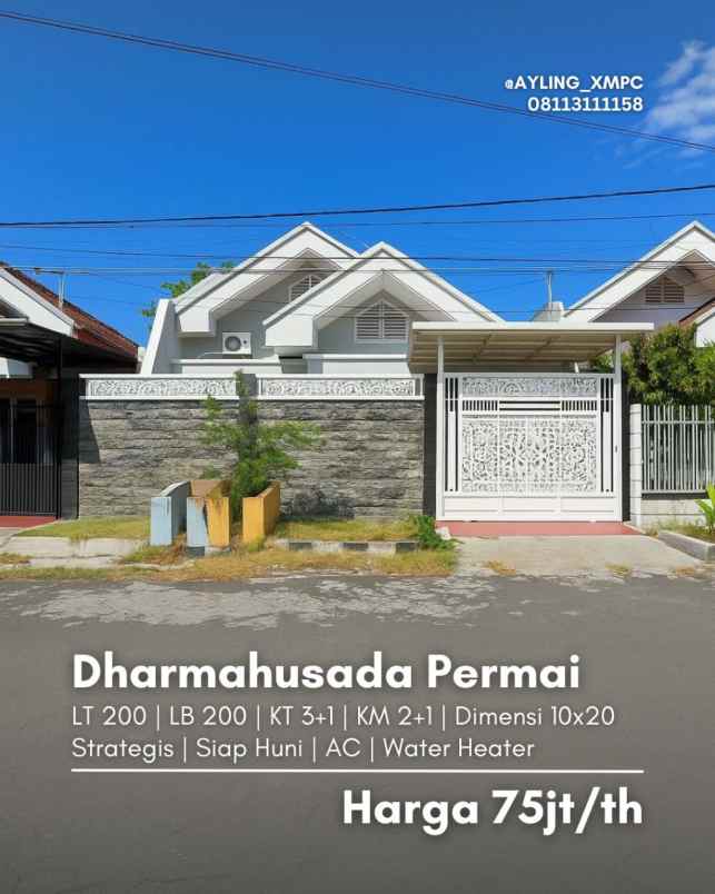 disewakan rumah rumah dharmahusada permai