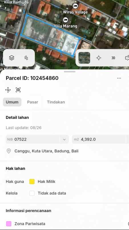 disewakan tanah pantai nelayan