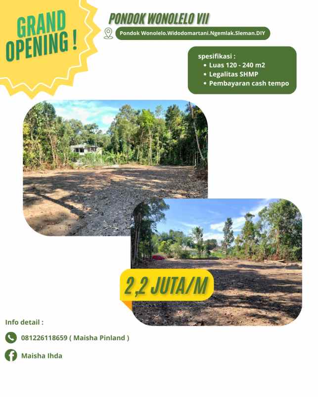 grand opening tanah kavling di timur pasar jangkang