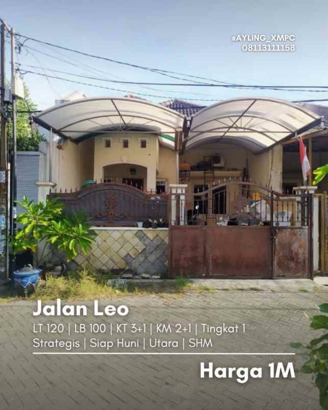 only 1m rumah jalan leo strategis siap huni