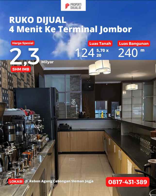 ruko dijual cepat mlati dekat tol kronggahan jogja