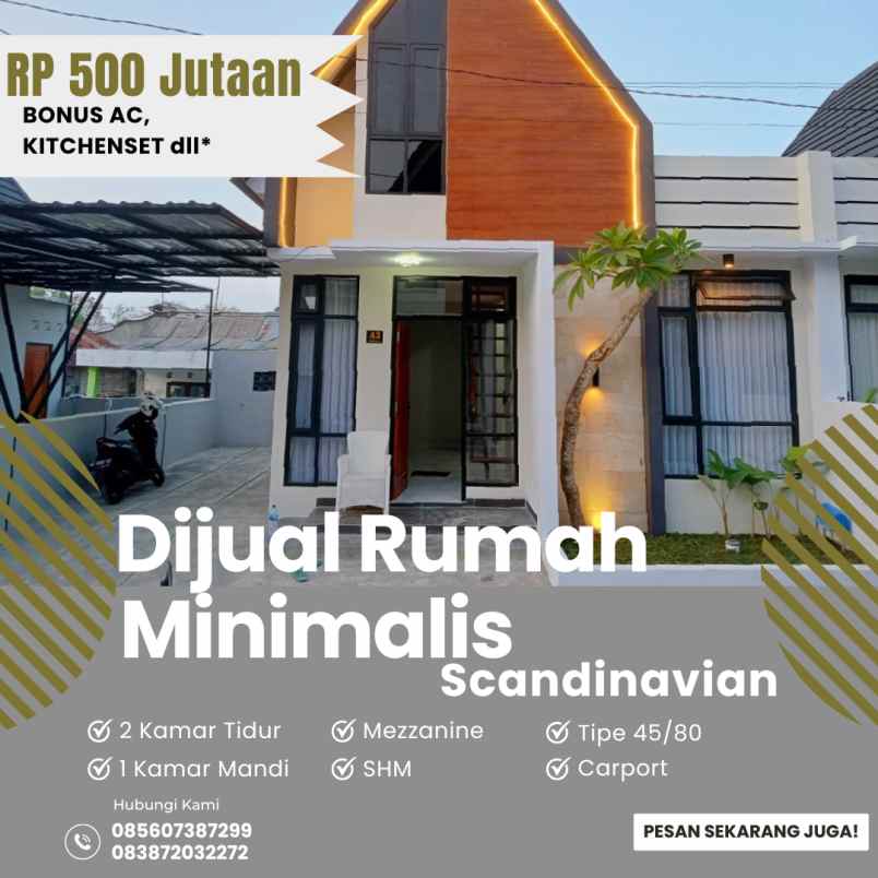 rumah scandinavian modern bonus perabot